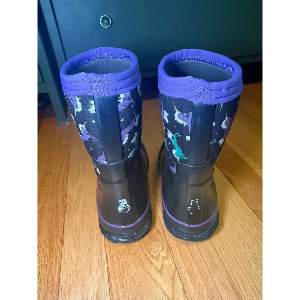 Bogs Classic Stomper Unicorn Boots Girls Youth Sz 1 Waterproof Winter